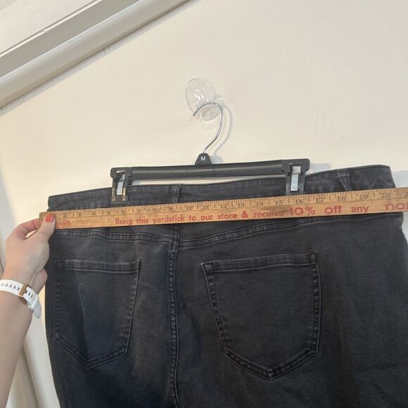 Lane Bryant Skinny Ankle Jeans Size 20 Black Mid-Rise -Stretch Distressed Y2K - Picture 12 of 12